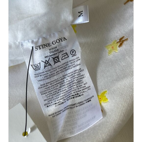 NEW! Stine Goya M Tulula Embroidered Daisy Midi Dress Open Back White Yellow - Picture 7 of 12